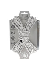 OUCH! Silky Smooth Nylon Bondage Rope 10m - Silver - Cuffs And Restraints